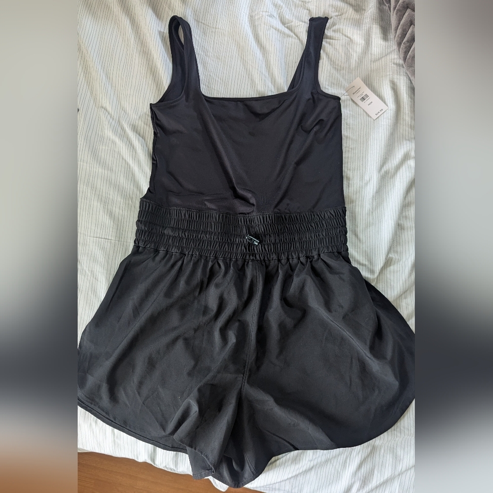 Black Black Sleeveless Skort Jumpsuit